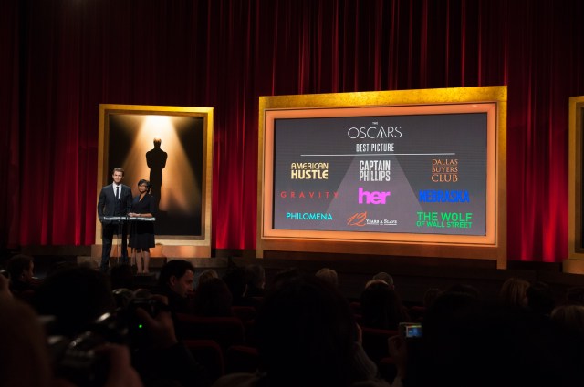 Actor Chris Hemsworth (left) and Academy President Cheryl Boone Isaacs announced the nominees for the 86th Annual Academy Awards in the Academy's Samuel Goldwyn Theater.  credit: Matt Petit / ©A.M.P.A.S. 