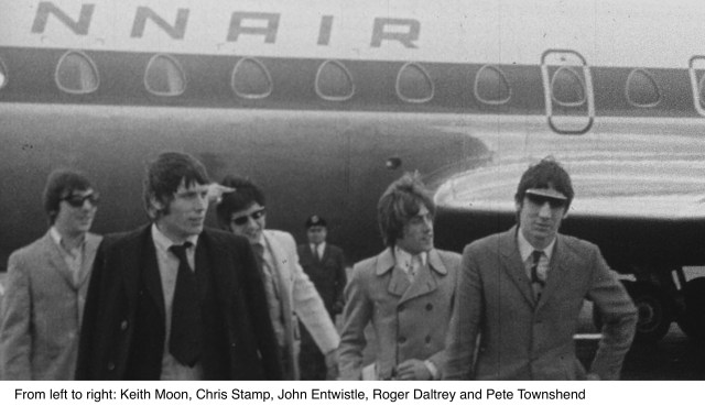 Left to right: Keith Moon, Chris Stamp, John Entwistle, Roger Daltrey and Pete Townshend Photo courtesy of Magic Rabbit, LLC/Sony Pictures Classics 